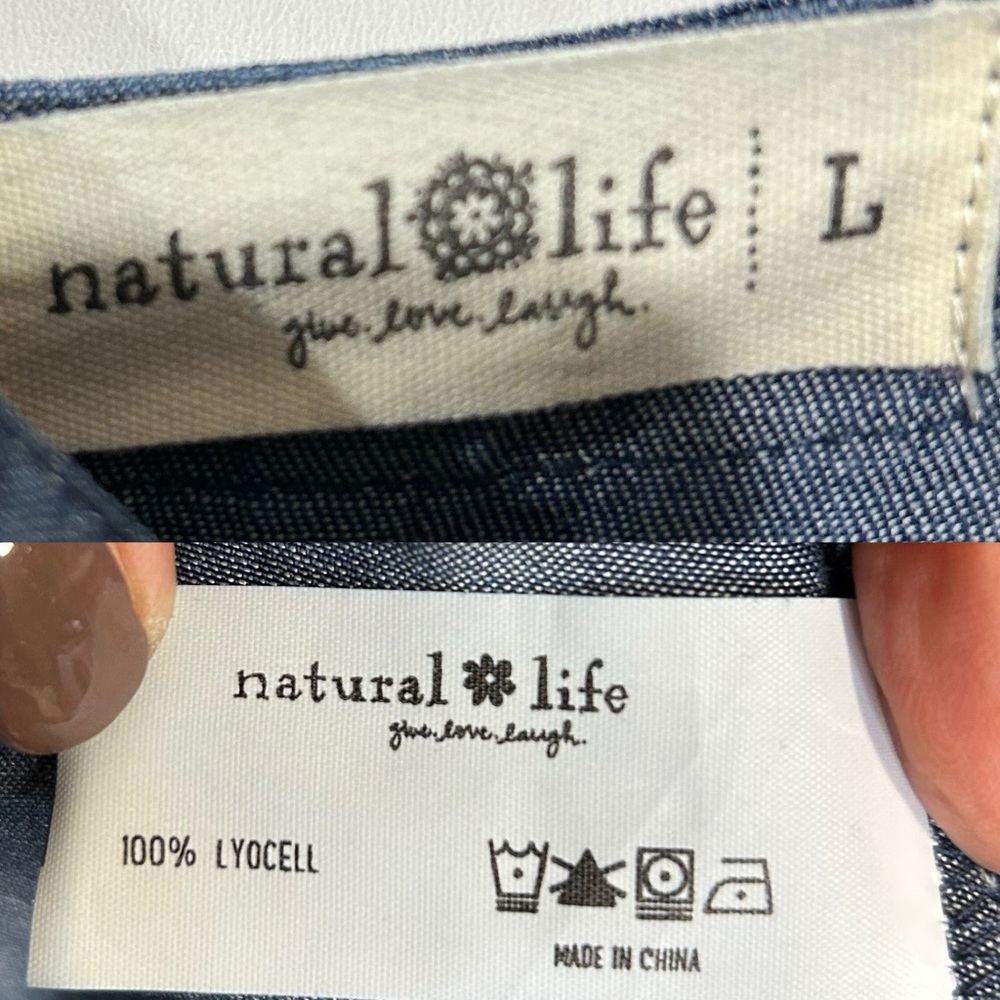 NATURAL LIFE Navy Blue Maxi Sundress with Side Slit - Picture 6 of 11